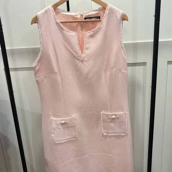 Karl Lagerfeld Classic Pink Dress and Jacket Tweed Ensemble - Picture 2 of 6